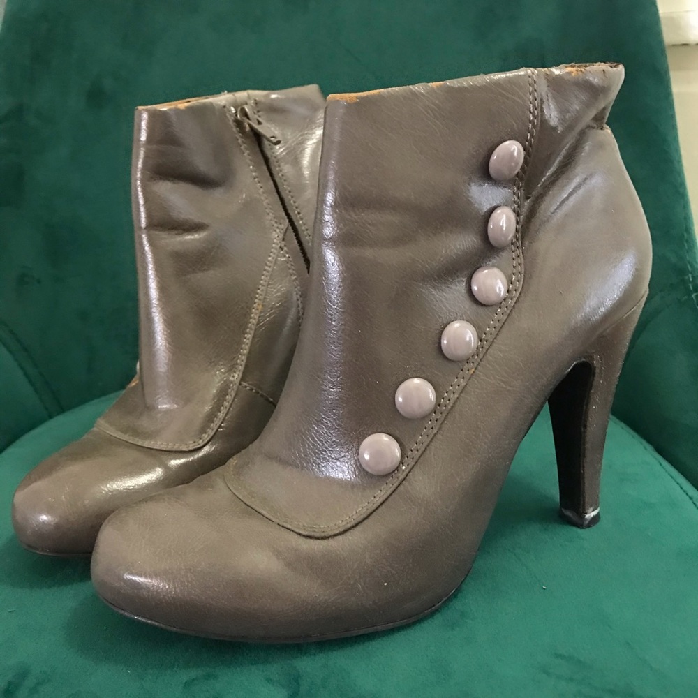 Gray ankle boots